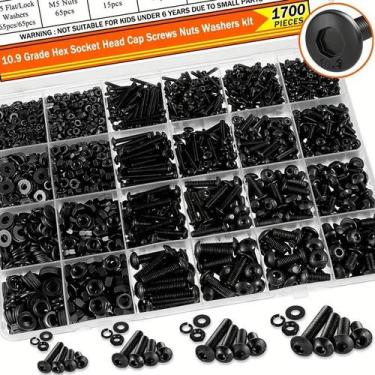 Imagem de Kit De Parafusos E Porcas Hexagonais M2 M3 M4 M5 1700PCS Aço Liga Grau