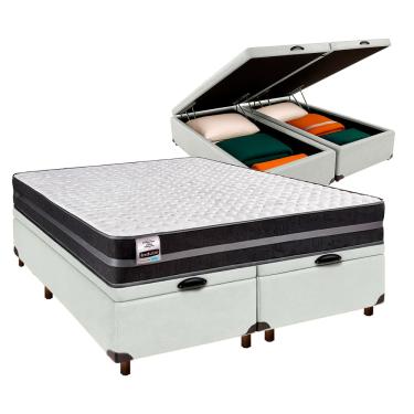 Imagem de Cama + Bau Blindado e Colchão Molas Ultralastic Casal - Bogota Inducol