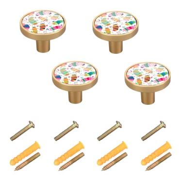 Imagem de Cute Caterpillar Pacote com 4 mini ferragens para casa, escritório, cozinha, banheiro, puxadores de gaveta com parafuso