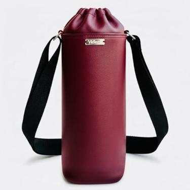Imagem de Bolsa Térmica (VINHO) RAMIERE para Garrafa de 1 LITRO em Couro Sintético - Coleção Cores VERÃO 2026