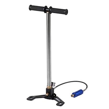 Imagem de Bomba manual de alta pressão para tanque oxigênio mergulho com manômetro inflação rápida ar corpo aço inoxidável construção acessórios práticos incluídos