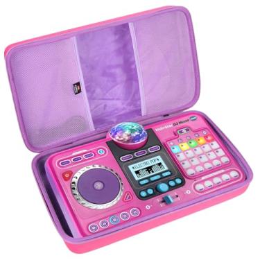 Imagem de FBLFOBELI Estojo rígido de EVA para VTech KidiStar DJ Mixer, Kidi DJ Mix, bolsa organizadora portátil de viagem (apenas capa) (rosa)