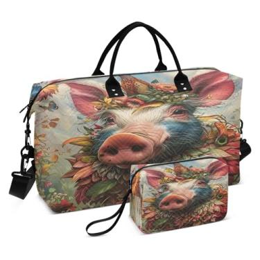 Imagem de CEBUGI Bolsa feminina acolchoada de porco, grande, bolsa de viagem de fim de semana, bolsas hospitalares para trabalho de parto e parto