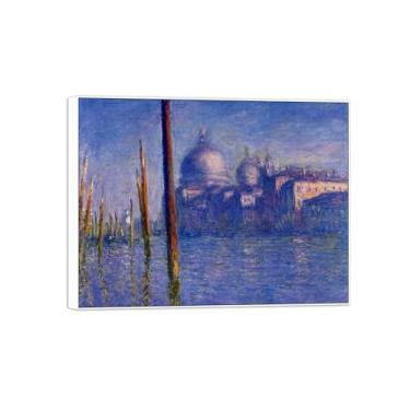 Imagem de Claude Monet Famosas Impressões em Tela de Parede Prontas para Pendurar - Grande Canal Veneza-Quadro Branco para Decoração de Sala de Estar 50 x 65 cm 20 x 26 pol
