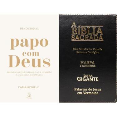 Imagem de Kit: Papo com Deus (365 mensagens diárias) + Bíblia Sagrada Evangélica