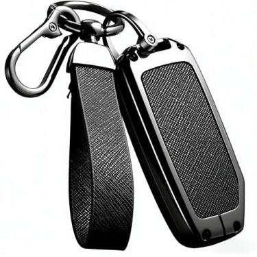 Imagem de Capa para chave de carro em couro de liga de zinco Capa para chave compatível com Kia GT Line/Forte/Seltos/K3/K5/Sportage/Ceed/Soul/Smart Pao/Ace Kaiku/E/Pao Capa para chave(Black-2)