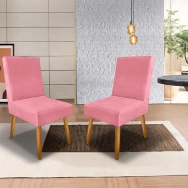 Imagem de Kit 2 Cadeiras Modernas para Cozinha e Sala de Jantar - Design Contemporâneo e Confortável(Rosa)
