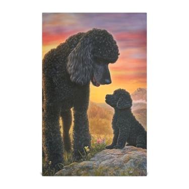 Imagem de Joisal Poodle Pintura de Cachorro Filhote de Cachorro Bonito Chá Toalha de Mão Toalhas de Prato para Cozinha Decorativas Pratos de Lavagem Macio Absorvente 45 x 71 cm, Pacote com 6