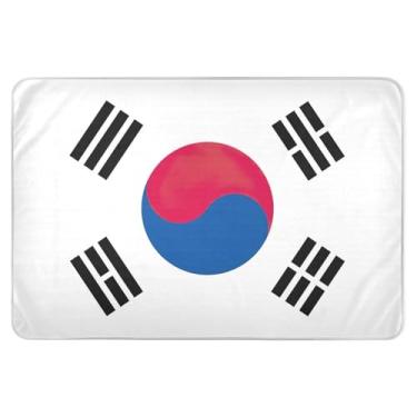 Imagem de Almofadas protetoras de cama com bandeira da Coreia do Sul, almofadas laváveis para adultos, almofadas de cama reutilizáveis