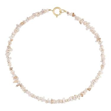 Imagem de KELITCH Colar de pedras coloridas moda feminina requintado colar de contas turquesa estilo boêmio joia à prova d'água joia irregular pedra natural presente, Pedra natural