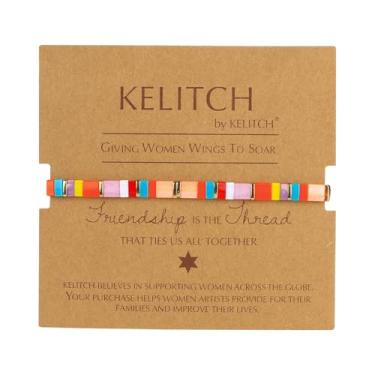 Imagem de KELITCH Pulseiras femininas de amizade coloridas Tila com contas ajustáveis, one size, Tila, tila