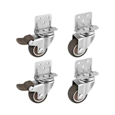 Imagem de Rodízios De Borracha Macia Tipo L Para Móveis, 4 Peças, Rodas Silencio