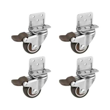 Imagem de Rodízios De Borracha Macia Tipo L Para Móveis, 4 Peças, Rodas Silencio