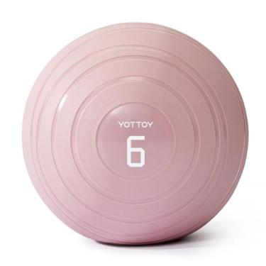Imagem de YOTTOY Bola medicinal para exercício para 6 e 10 e 6,8 kg, aderência antiderrapante, construção durável, treinamento de enchimento de areia, treino, academia para homens e mulheres (rosa YOTTOY (rosa
