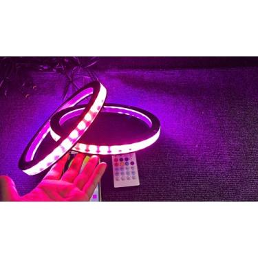 Imagem de Tzvmny 2 anéis de alto-falante coaxial RGB de 25,4 cm com espaçador de 1,27 cm - à prova d'água, aplicativo + controle remoto - universal para carros, caminhões, sistemas de áudio marítimos e modos de