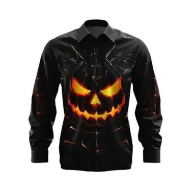 Imagem de Camisa Masculina Amarela De Manga Longa Com Botões Para Festa De Hallo