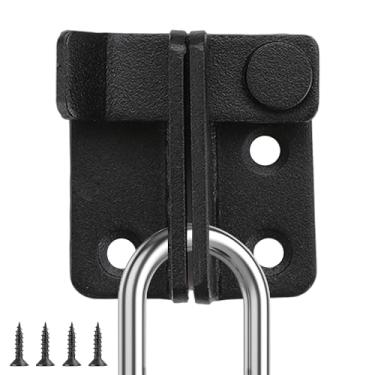 Imagem de JAX JIADAXIN Fechadura de porta de celeiro, trava de ferrolho de porta, trava de aço inoxidável para armário banheiro galpão garagem porta animal de estimação, preto