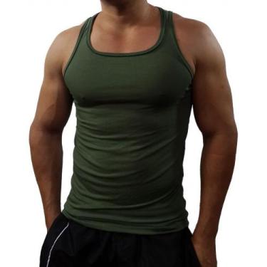Imagem de Regata Masculina Básica Lisa Tank01 Sjons, Verde oscuro, g