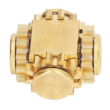 Imagem de aqxreight Brinquedo Giratório de Ligação de Engrenagem de Latão TDAH Ansiedade Alívio do Estresse Rolamento Brinquedo Giratório de Dedo para Criança Adulto e Girar e Velocidade Engraçada é e Ponta