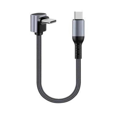 Imagem de Cabo USB a Para USB C Curto De Ângulo Reto De 90 Graus, Carregamento R