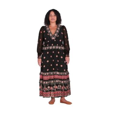 Imagem de City Chic Vestido feminino plus size - Elle Maxi, Estampa de borda, 58