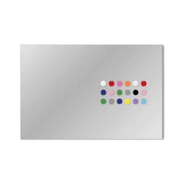 Imagem de Painel de Metal 90x60cm p/Fotos, Recados, Notas + 36 Imãs (Cinza)