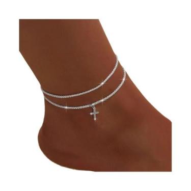 Imagem de Tornozeleira Feminina Em Prata 925 Com Zircônia CZ, Charmosa, À Prova 