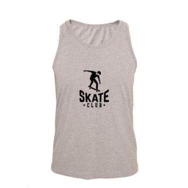 Imagem de Regata Masculina Algodão Skate Club Básica - Ragor, P, Cinza