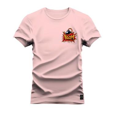 Imagem de Camiseta Plus Size Algodão Premium T-Shirt Boom, G3, Rosa