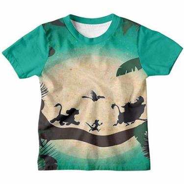 Imagem de Camiseta Infantil  Rei leão timão e Pumba Camisa Estampada Digital 3D-Unissex