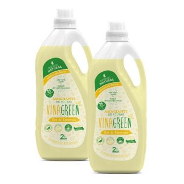 Imagem de Kit 2 Amaciante Vinagreen 2L Suave Com Ácool Orgânico E Vinagre Hipoal