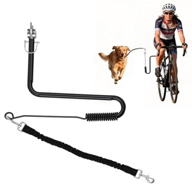 Imagem de Coleira de bicicleta para cães, acessório de bicicleta para cães com mãos livres, acessório de coleira de bicicleta de comprimento ajustável, coleiras de reboque para bicicletas com absorção de choque
