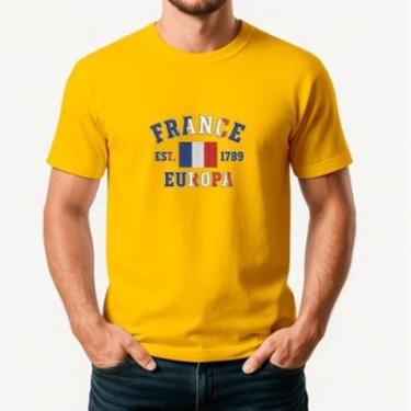 Imagem de Camiseta Masculina FRANÇA Exclusiva Algodão Premium-Masculino