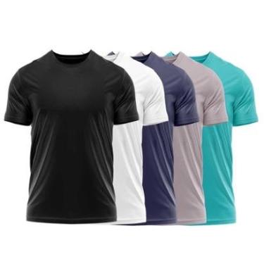 Imagem de Kit 5 Camisetas dry Uv Masculina Blusa Camisa Fitness Academia Basica Lisa-Masculino