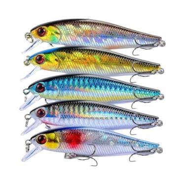 Imagem de Conjunto De Iscas De Pesca Jerkbait Minnow De 8,5cm 9,2g, 5 Peças, Kit