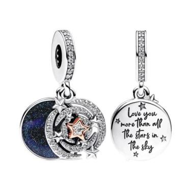 Imagem de Pingentes De Lua, Estrela E Sol Em Prata Para Pulseira 925 DIY Joias P