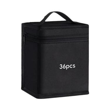 Imagem de Bolsa De Armazenamento Para Canetas Marcadoras Em Lona Preta De Grande