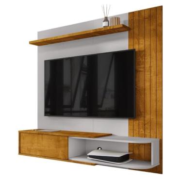 Imagem de Painel Suspenso Paraty Sala Tv até 55 Polegadas com 1 Porta Naturale/Off White