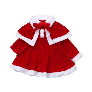 Imagem de Conjunto De Fantasia Clássica Vermelha De Natal Para Meninas, Vestido 