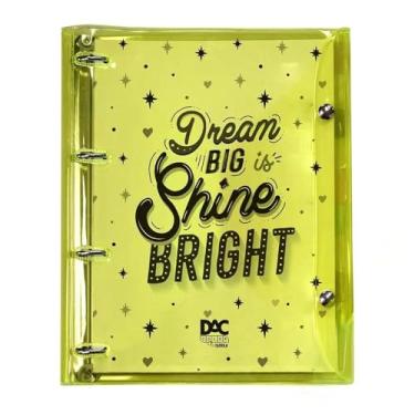 Imagem de Caderno Argolado Cristal Amarelo Color Bubble Universitário Com 192 Folhas - 3865