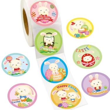 Imagem de 500 Sheets/Roll Bunny Stickers – Multiple Designs for Easter, Journals, Envelopes, Party Gifts, Greeting Cards, and DIY Decorations,C410