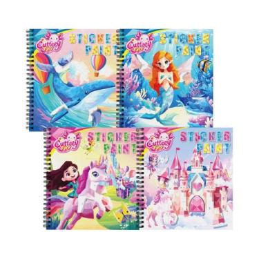 Imagem de Livro De Pintura Com Adesivos Para Meninas, Livro De Quebra-cabeça Inf