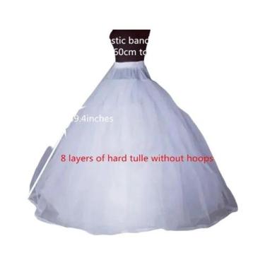 Imagem de Saia De Tule Ampla E Volumosa Com 4/6/8 Camadas Para Vestido De Noiva 