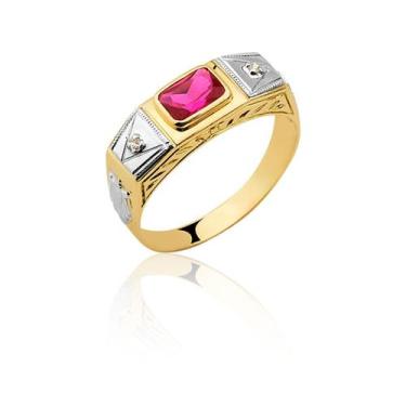 Imagem de Anel De Formatura Masculino Ouro Duas Cores 18k A23 - MAEHLER, 28, Dou
