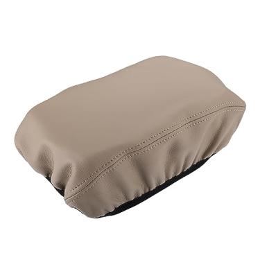 Imagem de A ABSOPRO Capa de console central capa de apoio de braço à prova d'água para carro protetor de caixa de descanso de braço para Subaru Forester 2019-2023 couro sintético bege