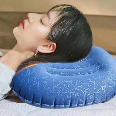 Imagem de Travesseiro de acampamento inflável confortável para e backpacking ar viagem lavável ótimo dormir viagens aéreas praia