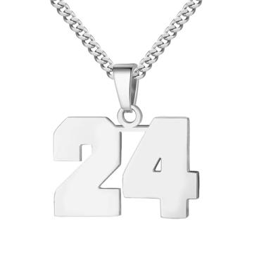 Imagem de Colar com Número Individual em Aço Inoxidável, Corrente de 22 Polegadas, Pingente Numérico Minimalista Unissex, Acessório Versátil para Uso Diário ou Presente