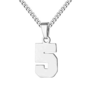 Imagem de Colar com Número Individual em Aço Inoxidável, Corrente de 22 Polegadas, Pingente Numérico Minimalista Unissex, Acessório Versátil para Uso Diário ou Presente