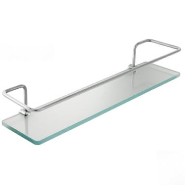 Imagem de kit porta shampoo de vidro, prateleira reta para banheiro box, organizador de vidro para cozinha e banheiro (1 UN)