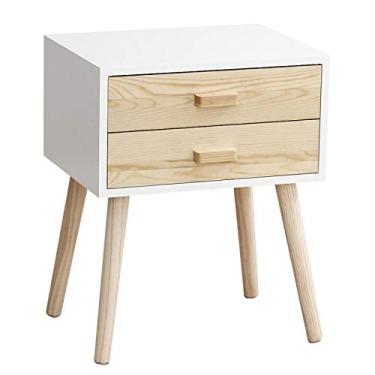 Imagem de Armário de cabeceira mesa de cabeceira café moderno armazenamento quarto móveis para casa 2 gavetas baú simples moderno suporte de cama casa de estar (cor: 03 Tamanho: M) (3 médio)